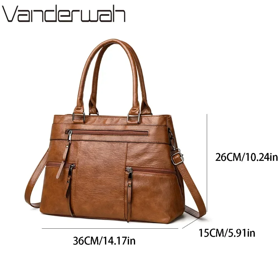 Elegant Handbag For Women High Quality Leather Top-Handle Bags Purse Ladies Shoulder Crossbody Bag Casual Tote Bolso Marca Lujo - Image 4