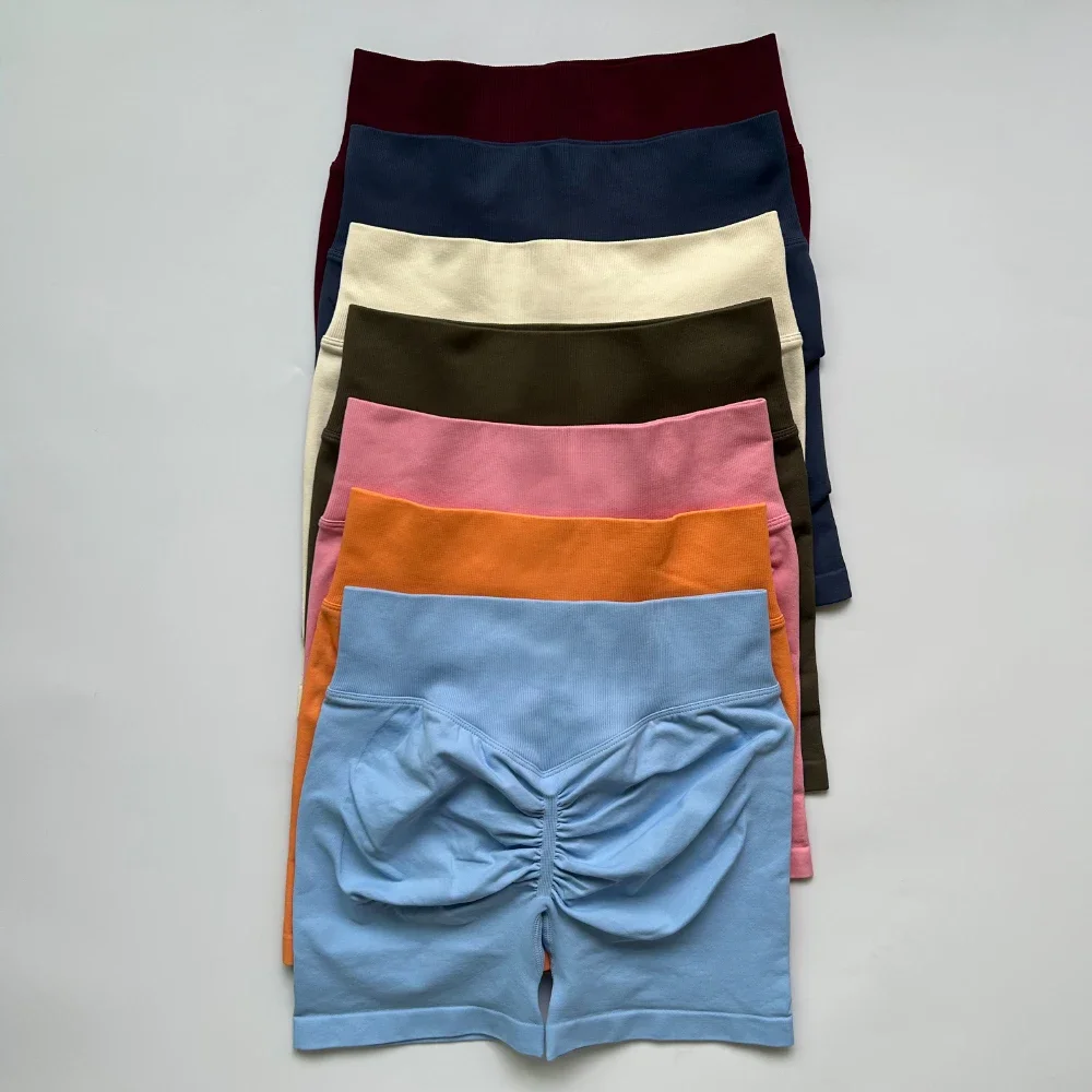 Dynamic Shorts Seamless Women Scrunch Bum Yoga Shorts Ribbed High Waist Gym Shorts High Stretch Workout Running Biker Shortss - Image 4