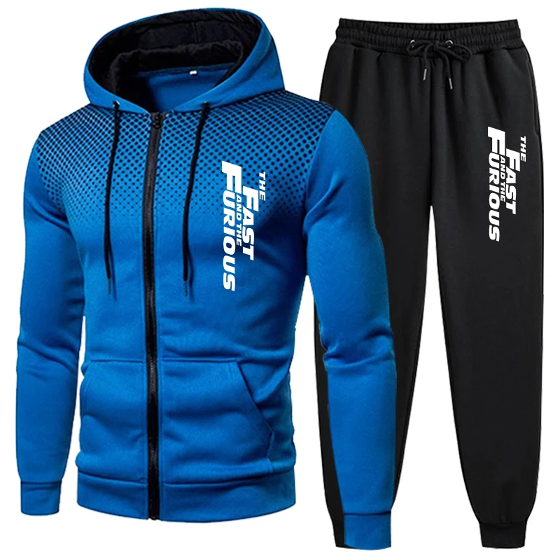 Men's Tracksuit Jogging Zip Up Hoodies Daily Quality Sweatshirts Men Long Sleeve Sports Coat Casual Sweatpants Fashion Hot Sales - Image 2