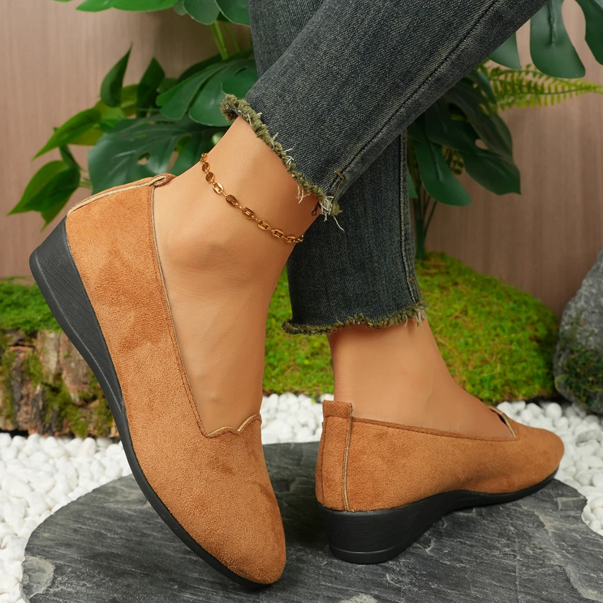 Woman Casual Round Toe Cute Flats Shoes 2025 New Spring/autumn Flats Female Suede Elegant Comfortable Soft Sole Women's Shoes - Image 5