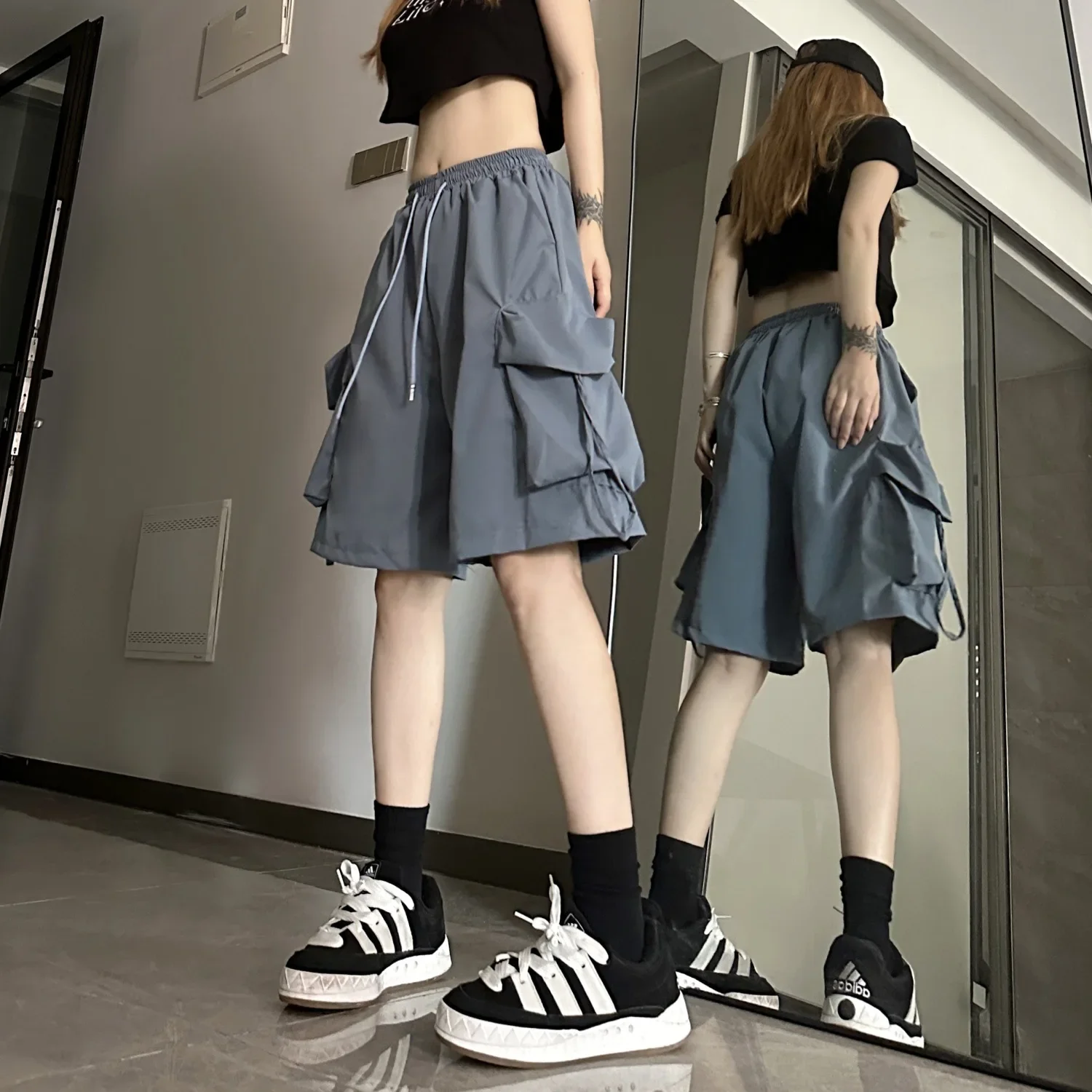 Sports shorts women's summer wide-leg casual quick-drying overalls five points - Image 4