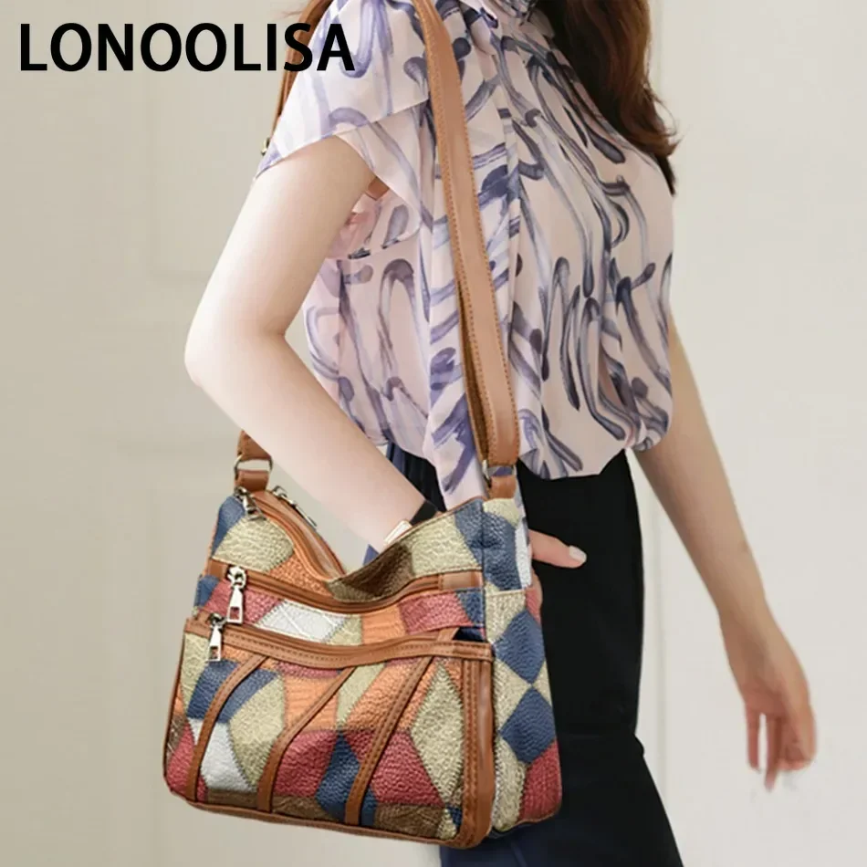 Soft Leather Purses and Handbags Casual Shoulder Crossbody Bags for Women 2024 Vintage Multi-pocket Ladies Messenger Bags Design - Image 3