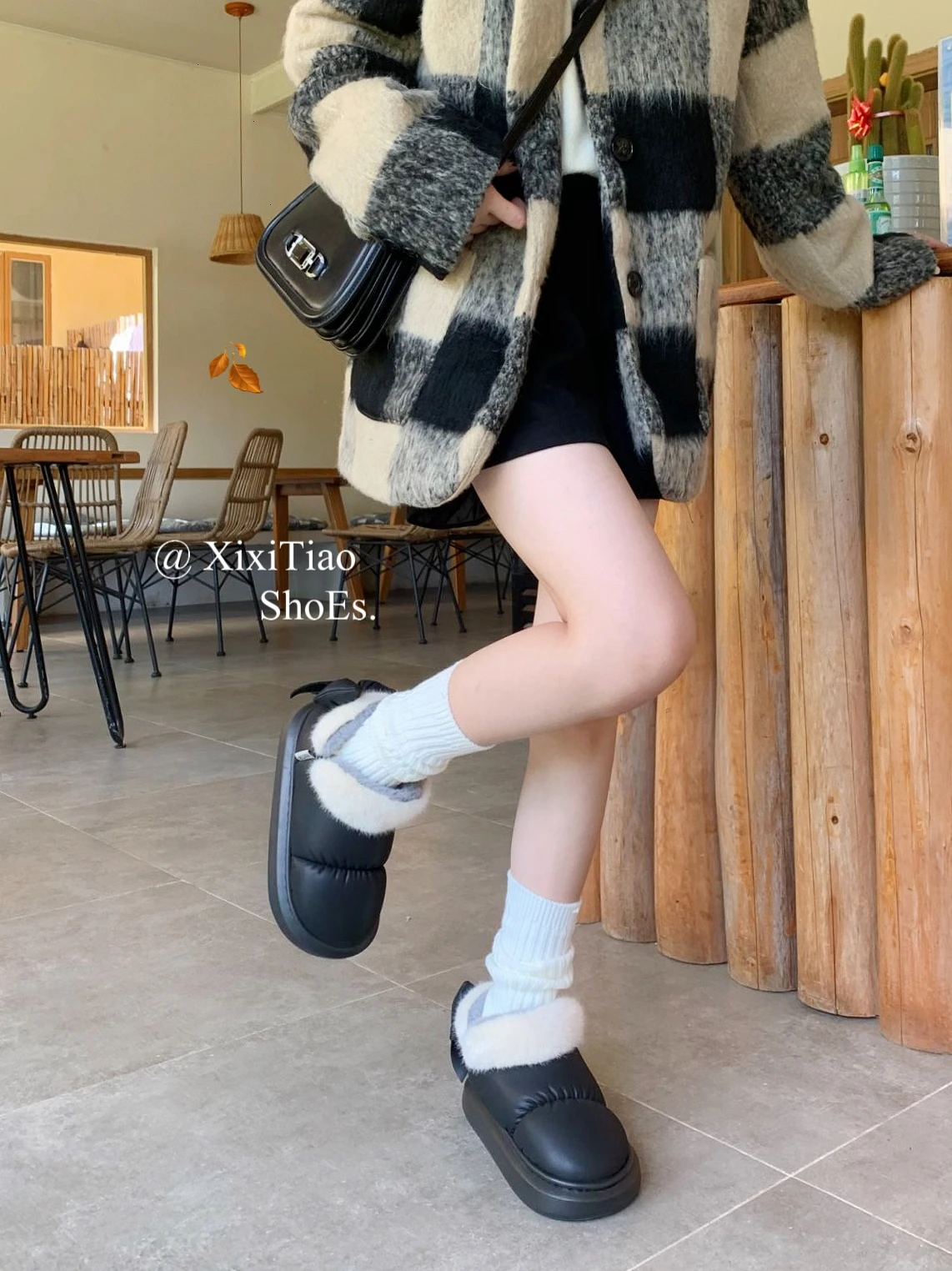 Bow Knot Short Ankle Snow Boots Women Winter Plush And Thick Insulation Waterproof PU Cotton Household Shoes Home Slipper Women - Image 4