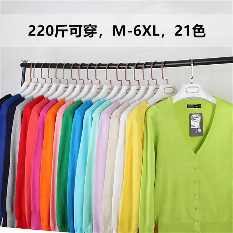 Sweater Knitted Cardigan Button Jacket 2023 Spring Autumn V-neck Loose Large Size Long Sleeve Casual Tops For Women Sweater 4XL - Image 2