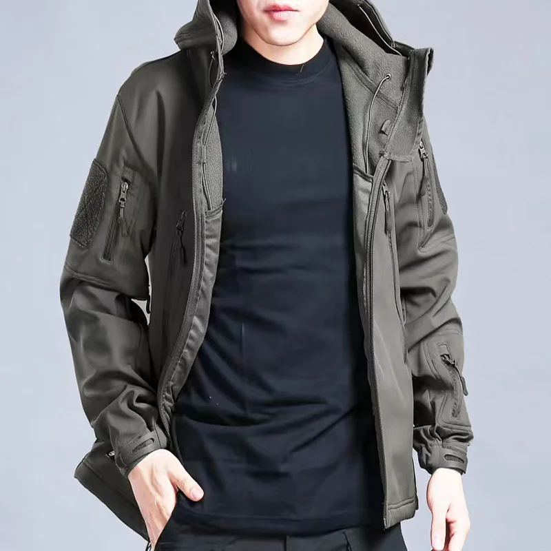 Fleece Softshell Tactical Jacket Men Winter Jacket Waterproof Mens Windbreaker Hiking Jacket Men Tactical Suit Tracksuit Autumn - Image 3