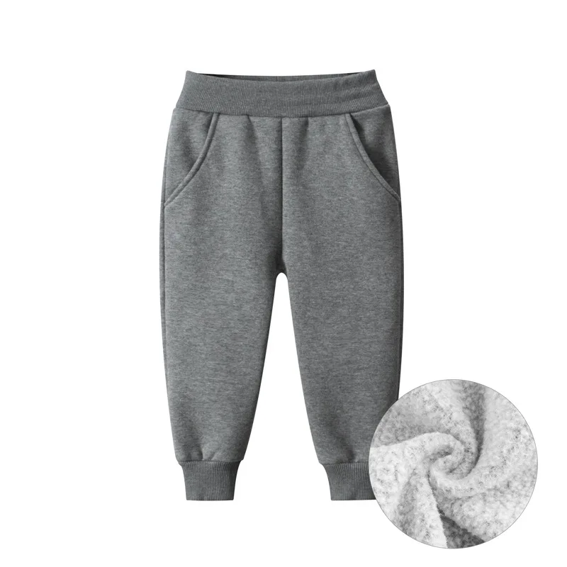 Plus Velvet Sports Pants Boys 2025 Winter New Children Clothing Solid Color Kids Elastic Waist Sweatpant for Boy Trouser 2-9Y - Image 3