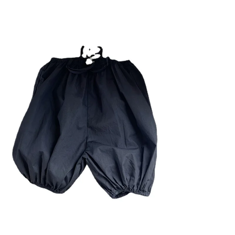 2025 Summer New Korean Baby Girls Solid Versatile Suspender Pants Children Loose Casual Overalls Kids Toddler Lantern Trousers - Image 5