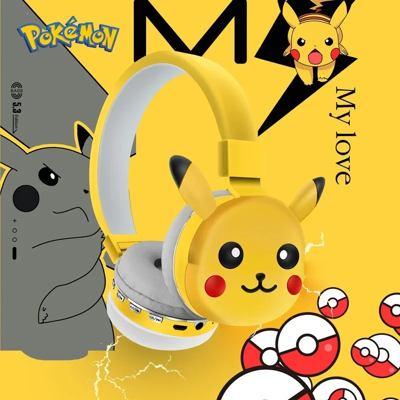 Pocket Monster Pikachu Bluetooth Earphones Wireless Earphones Anime Cartoon High Quality Earphones with Microphone Gift - Image 2