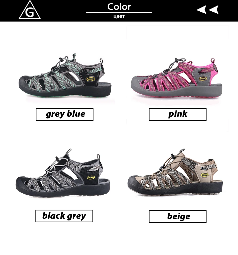 GRITION Women Sandals Beach Summer Breathable Toecap Sport Outdoor Shoes Lightweight Rubber Female Casual Comfort Hiking 2021 - Image 3