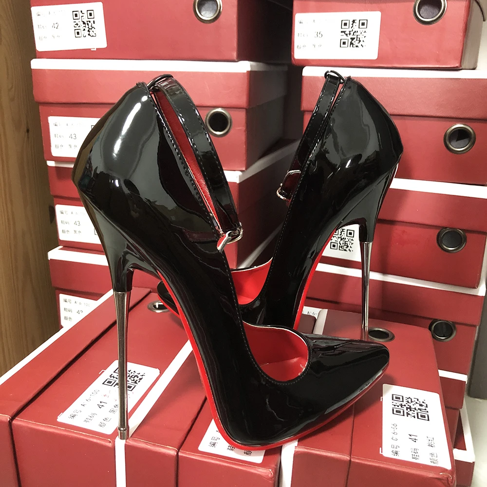 Customize 16cm Extreme Metal High Heels Stilettos Sexy Women Solid Black Red inside Pumps Party Unisex Man Shoes Crossdresser - Image 3