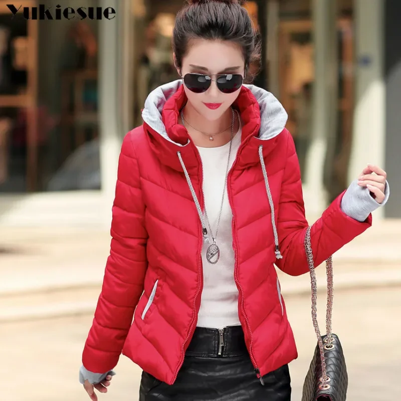 clothes Winter XXXL Jacket Women hooded Solid Color Short Female Coat Parka Outwear For Women Jaqueta Feminina Inverno - Image 5