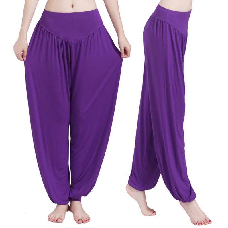 New Women casual harem pants high waist dance pants dance club wide leg loose long bloomers trousers size - Image 6