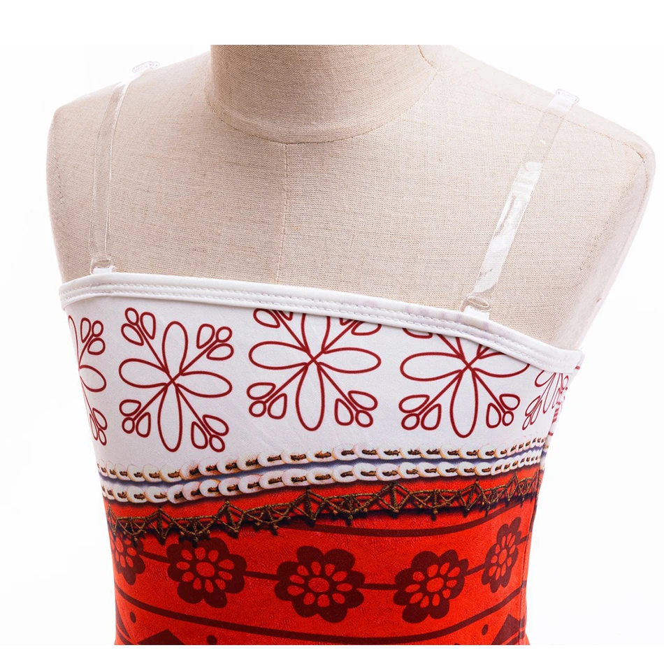 Moana Cosplay Dress For Girl New Little Girl Two Piece Suit Children Geometric Print Clothes Halloween Carnival Outfit Moana - Image 4