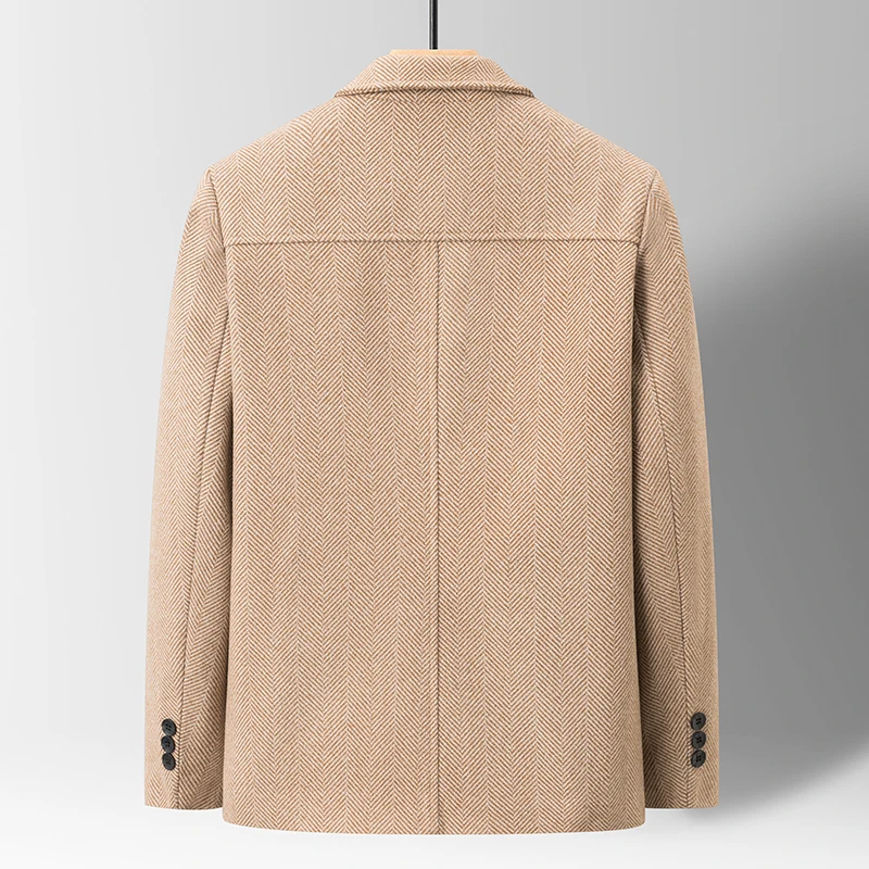 Classic Mens Office Dress Jackets Quality Casual Business Lapel Windbreak Coats Top Autumn Winter Blended Wool Jacket Streetwear - Image 4