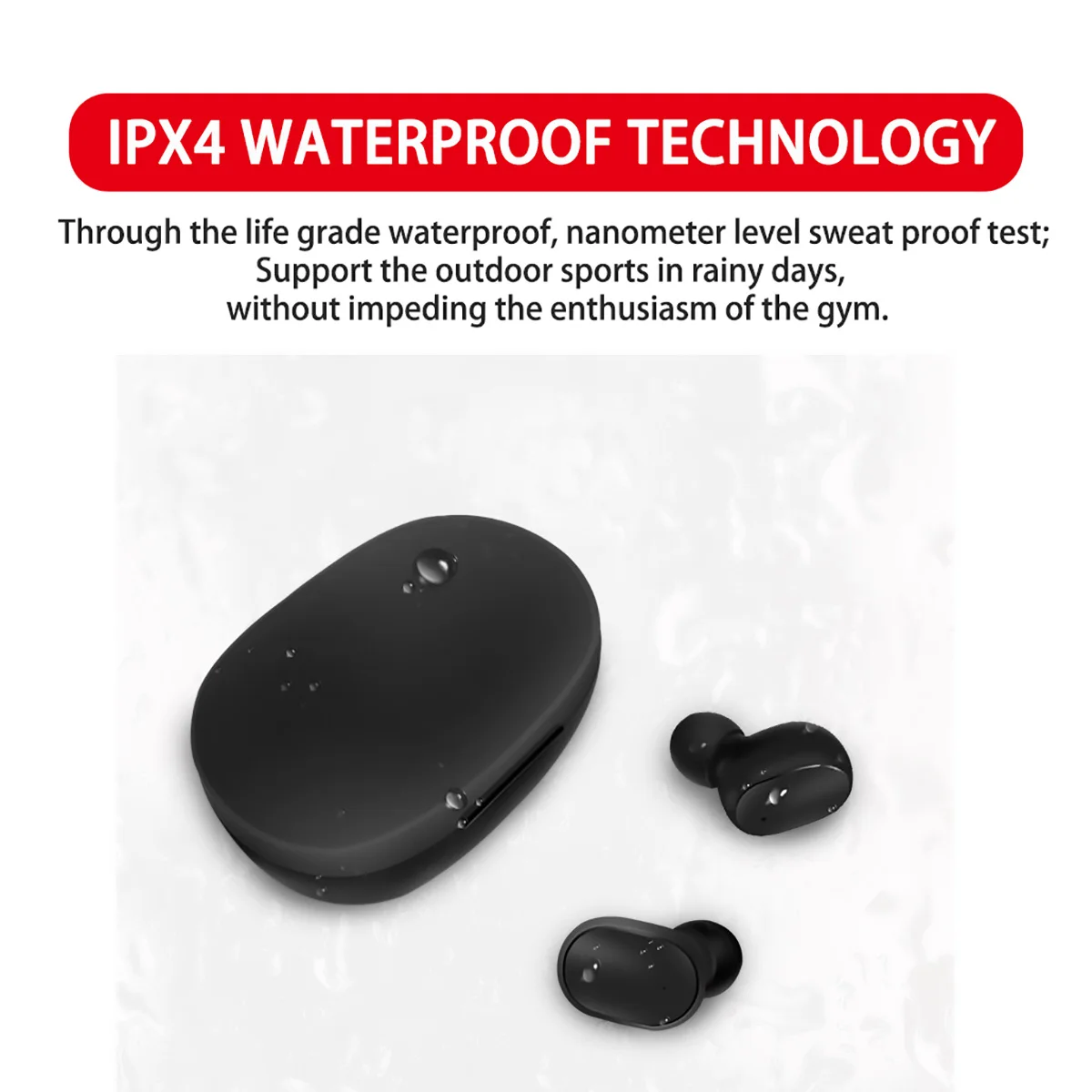 Bluetooth Wireless Earphone Power Display Noise Cancelling Stereo Sound Headphones with Mic Ear Buds for Music Playback - Image 2