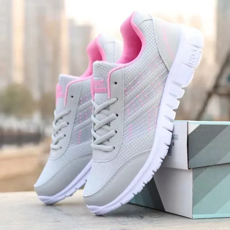 Spring and Autumn Ladies Daily Women's Shoes Casual Sports Korean Fashion Breathable Flat Bottom Running Light Travel Sneakers - Image 4