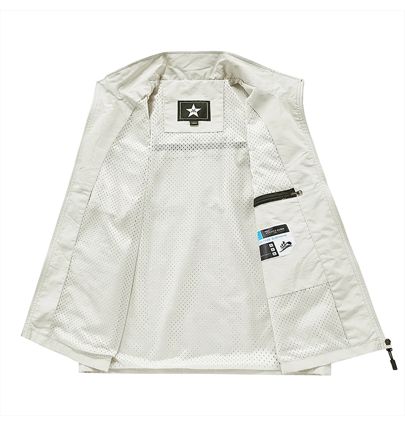 Summer Men Outdoor Cargo Breathable Sleeveless Vests Mens Fish Sport Multi Pocket Vests Coat Man Loose Casual Cardigan Waistcoat - Image 3