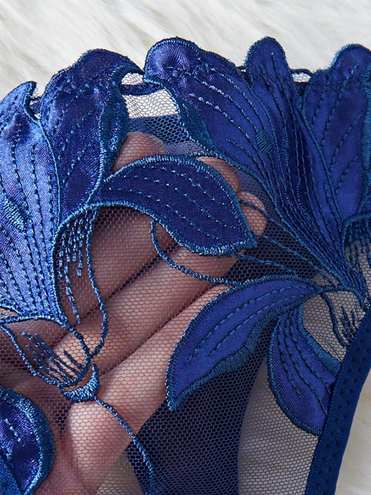 Sexy Underwear For Women Steel Ring Push Up Bra Bilizna Tulle Embroidery Lingerie Ensemble Erotic Lingerie Lace Intimate Outfits - Image 4
