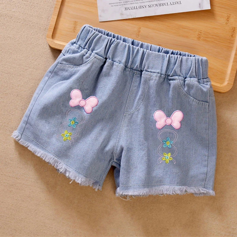 Children Jeans Boys Girls Cotton Shorts Splice Stretch Denim shorts Korean Teenage Trousers Wear Kids Clothing DenimRipped - Image 2