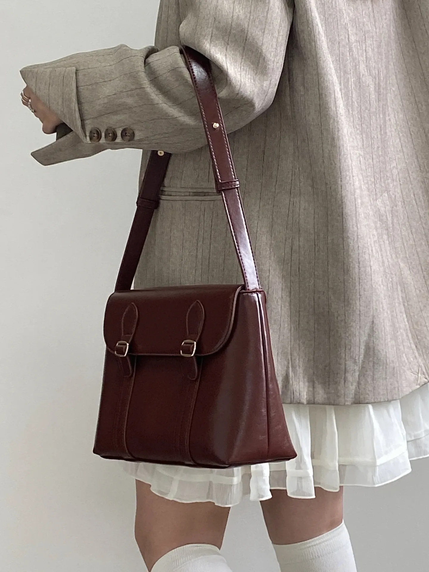 Vintage Women's Shoulder Bag Large Capacity Ladies Tote Purse Handbags Pu Leather Female Messenger Bags College Girls Book Bag - Image 5