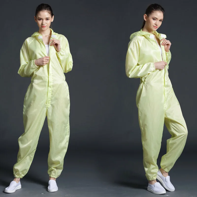 Man Woman Dust-proof Anti Static Hooded Cleanroom Garment Paint Uniform overall Clothing One-piece Coverall Clean work Clothes - Image 2