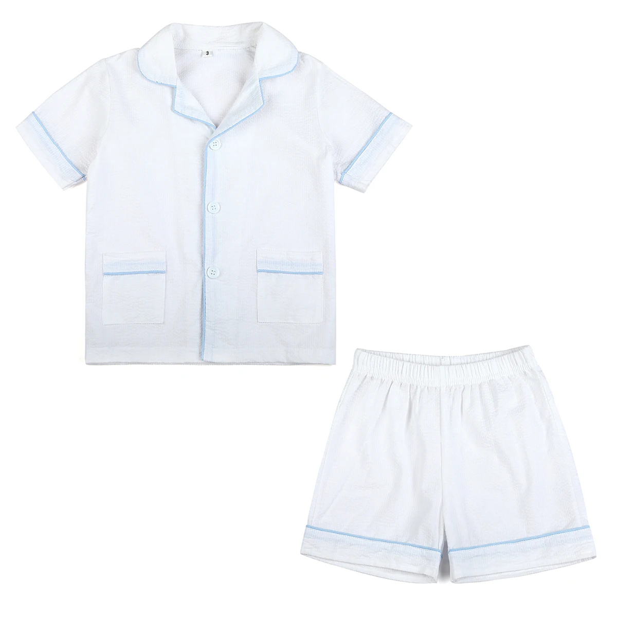 Wholesale 100% Cotton White Baby Clothes Toddler Boys Girls Pajamas Sets Sleepwear 2024 Summer Sibling Outfits Kids Pyjamas - Image 5