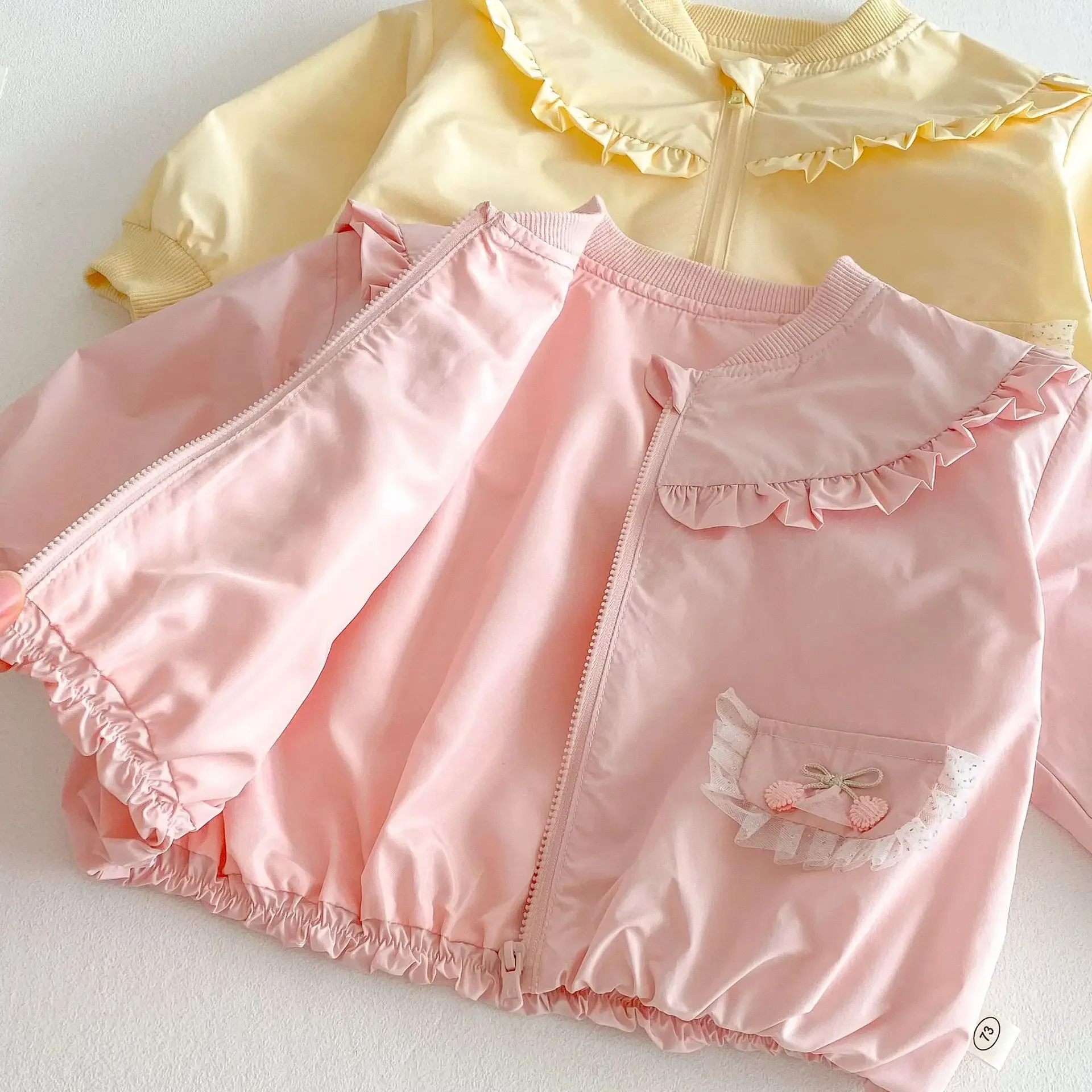 2025 New Spring Korean-Style Toddler Coat for Girls, 0-5 Years - Chic Bow Top, Solid Color, Loose-Fit Baby Spring Jacket - Image 5