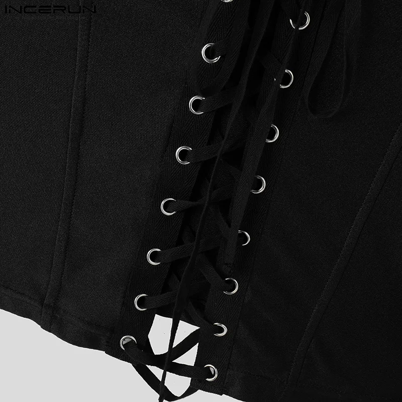 Sexy Fashion Stylish Tops INCERUN Men Tight Fitting Drawstring Design Vests Casual Clubwear Male Sleeveless Tank Tops S-5XL 2025 - Image 5