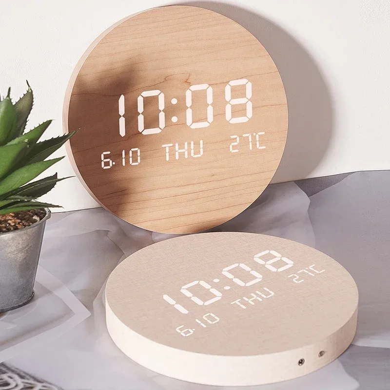 LED Digital Wall Clock Temperature Date Time Multi-function Display Living Room Home Bedroom Silent Clock Fashion Wall Clock - Image 4