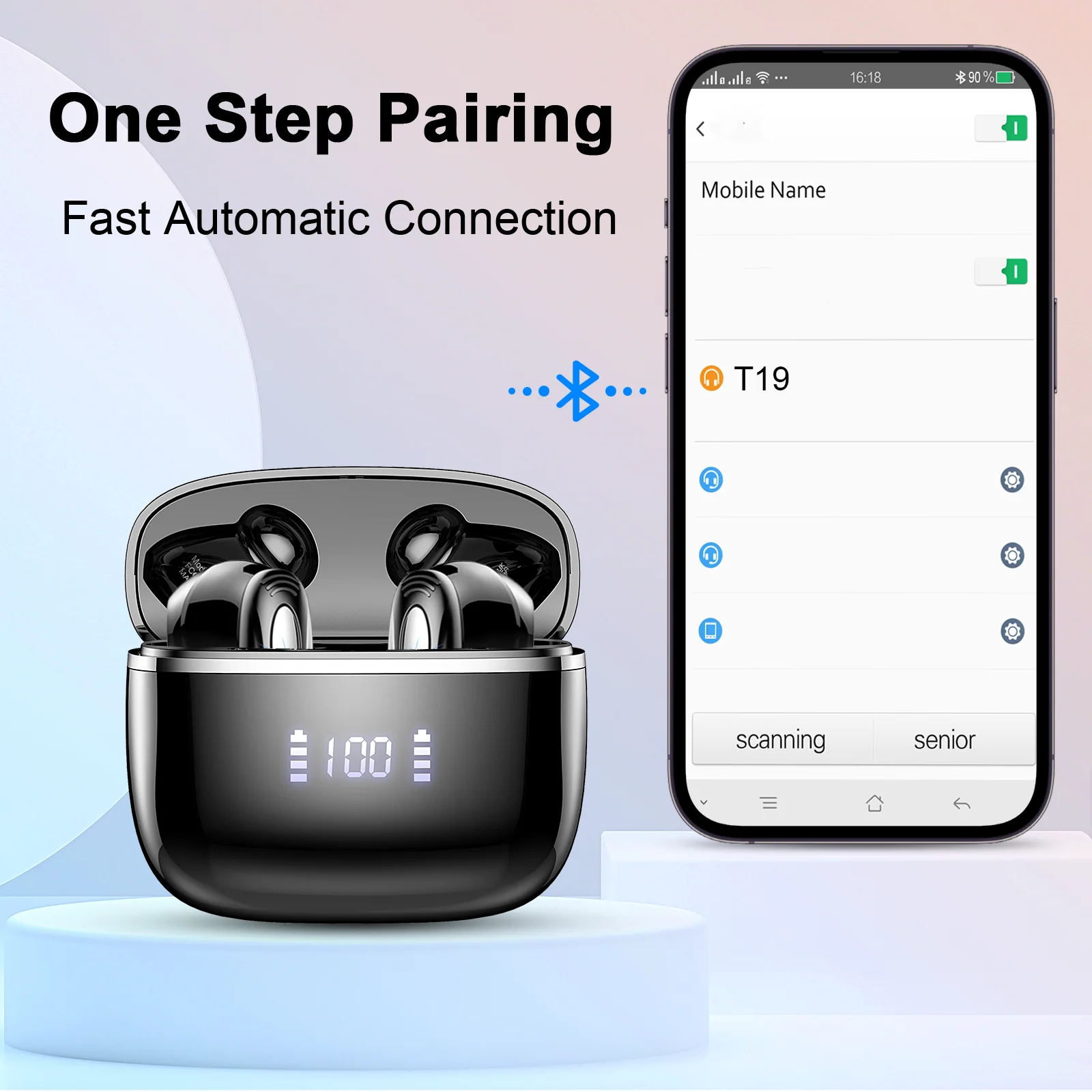 Wireless Earbuds, Bluetooth 5.3, 4 ENC Noise Canceling Mic, 40H LED Display Charging Case, IP7 Waterproof in-Ear Earbuds. - Image 6