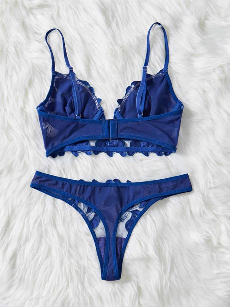 Sexy Underwear For Women Steel Ring Push Up Bra Bilizna Tulle Embroidery Lingerie Ensemble Erotic Lingerie Lace Intimate Outfits - Image 3