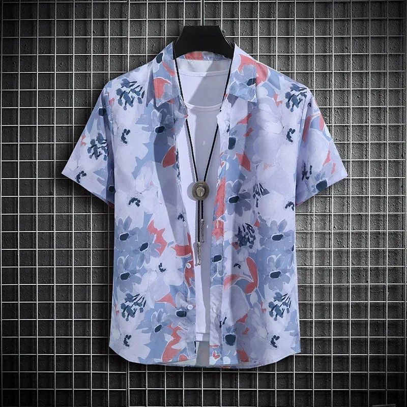 Children's blouse Summer Vacation Floral Print Shirt Kids Boy Hawaiian Short Sleeve New Cool Tops Casual Children Girl Clothes - Image 2