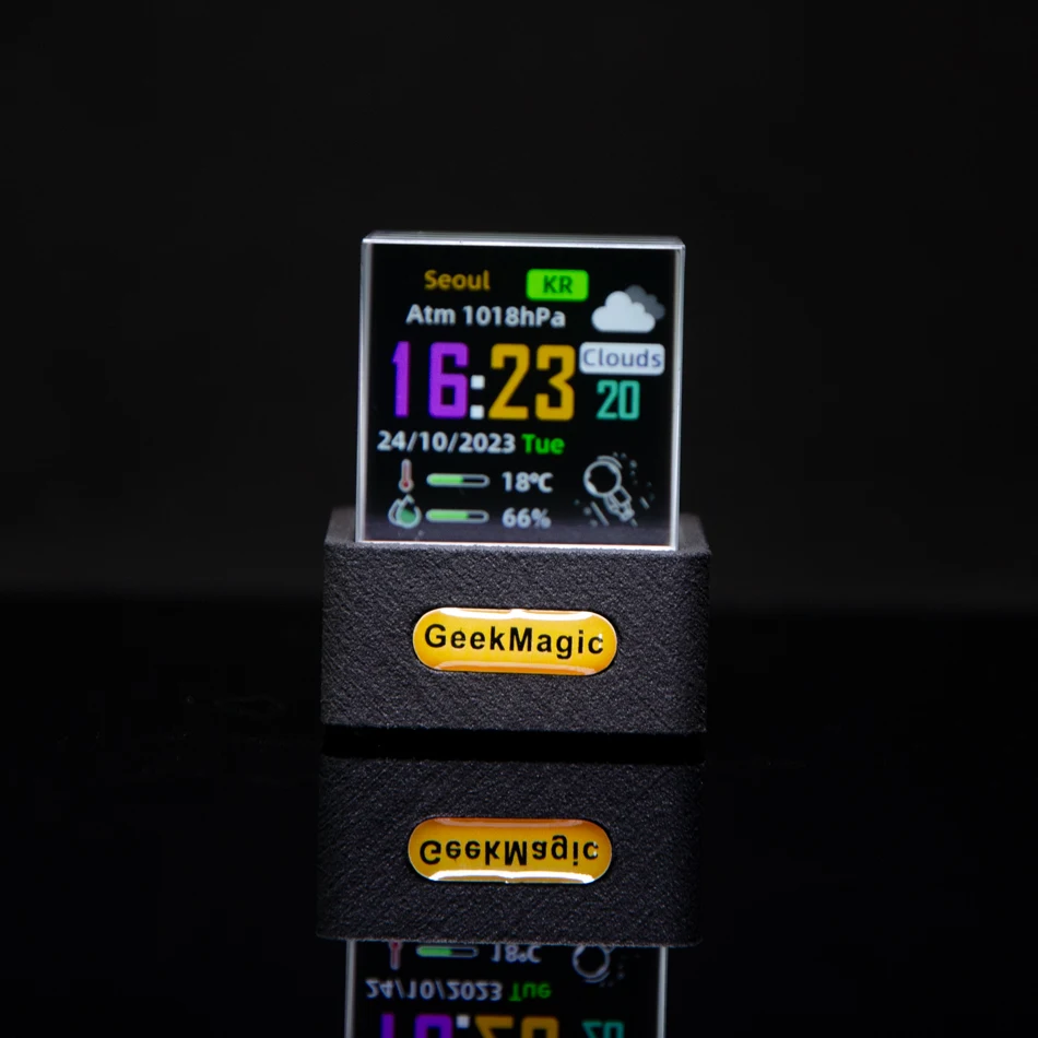 GeekMagic GIFTV Crystal Holographic Desktop Decoration Smart Weather Station Digital Clock with GIF Animations - Image 2
