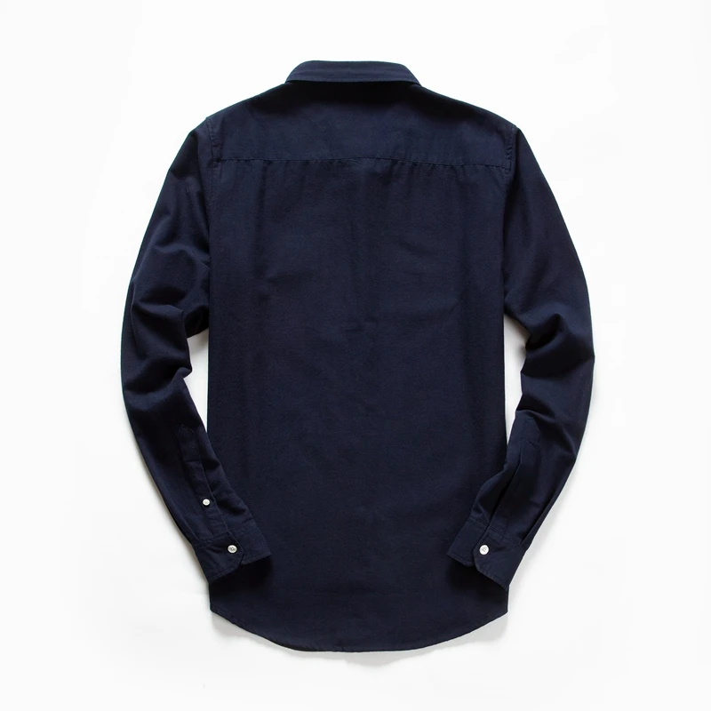Men's Long Sleeve Oxford Casual Shirt Front Patch Chest Pocket Regular-fit Button-down Collar Thick Work Shirt MG20306 - Image 3