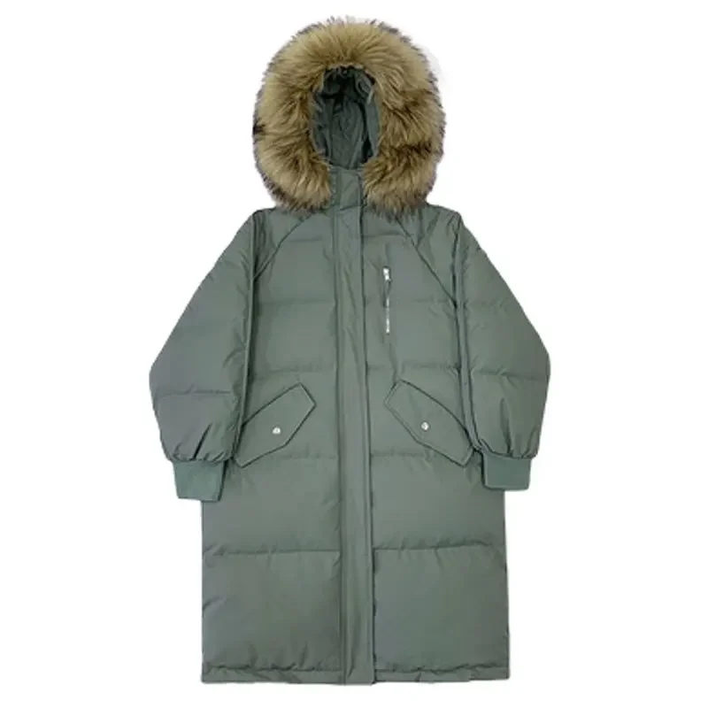 TFETTERS with Fur Collar Hooded Long Coat Women 2024 New Korean Casual Loose Down Cotton Padded Parkas Women Winter Clothing - Image 6