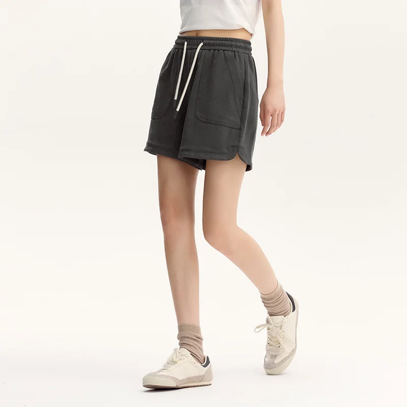 Semir Casual Trousers Women Elastic Waist Loose Straight-leg Trousers 2024 New Summer Version Split Textured Shorts - Image 5