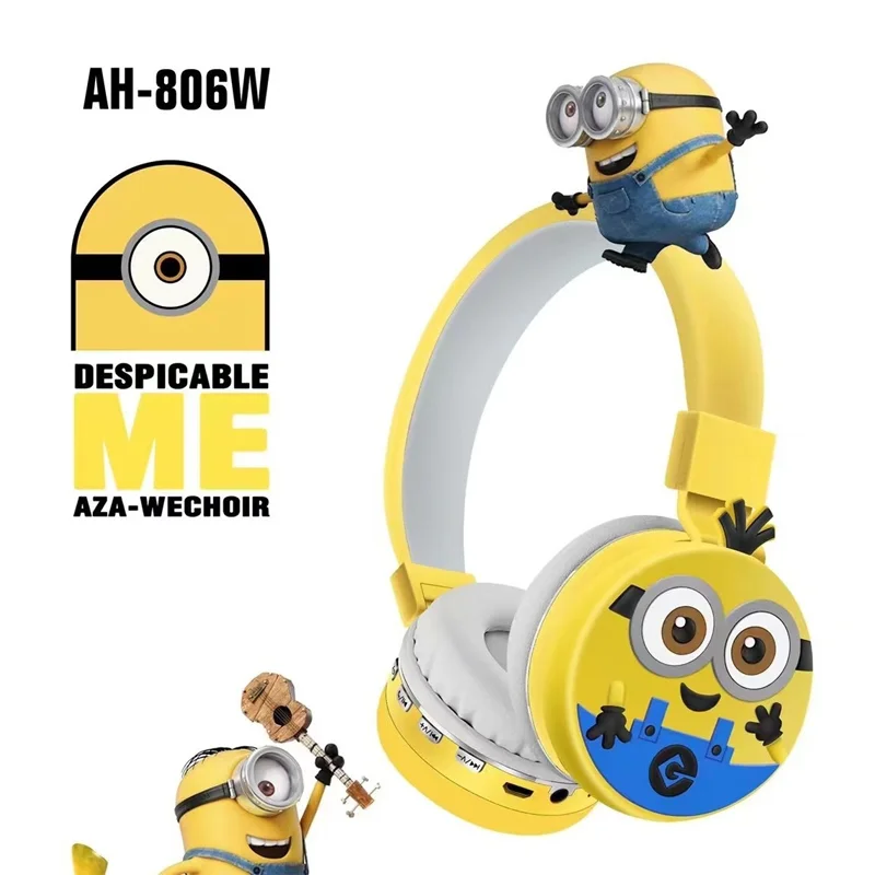 New Minions Bluetooth Earphones Wireless Earphones Anime Cartoon Stereo Earphones with Microphone Earphones for Christmas Gifts - Image 2