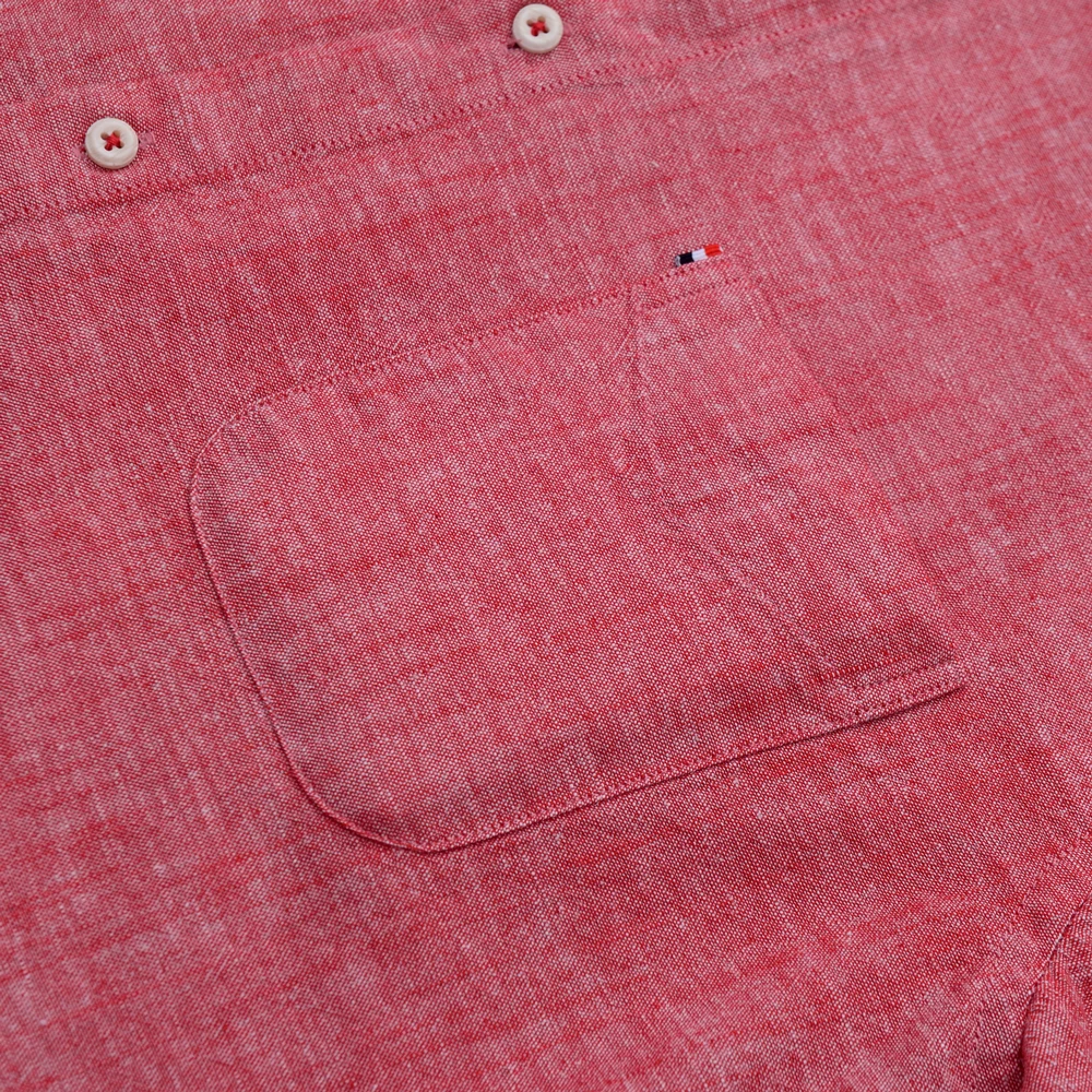 Men‘s Solid Button-Down Collar Dress Shirt - Breathable Cotton-Linen Blend - Long Sleeve, Slim-fit - Spring Summer Casual Chic - Image 3