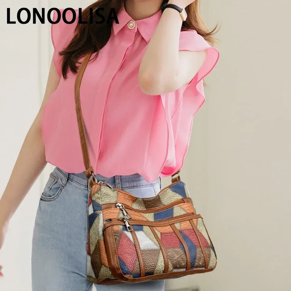 Soft Leather Purses and Handbags Casual Shoulder Crossbody Bags for Women 2024 Vintage Multi-pocket Ladies Messenger Bags Design - Image 2