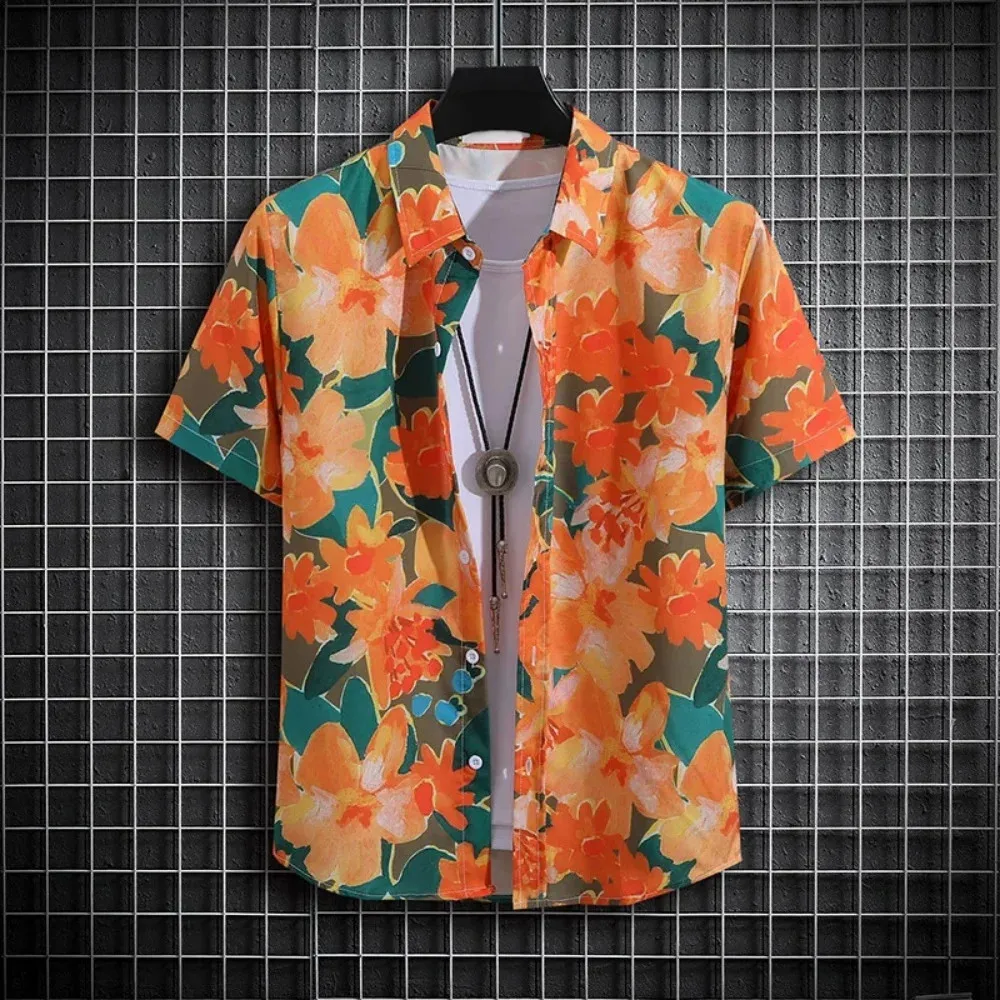 Children's blouse Summer Vacation Floral Print Shirt Kids Boy Hawaiian Short Sleeve New Cool Tops Casual Children Girl Clothes - Image 4