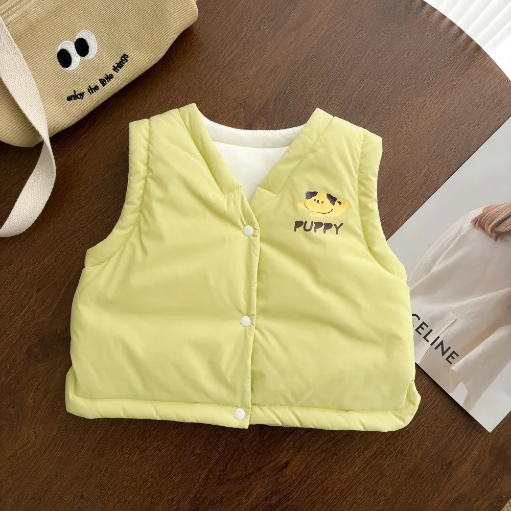 2024 Winter New in Kids Baby Girls Boys Thicken Warm Cartoon Modeling Outwear , Infant Toddler Letter Cute Clothing Vest 0-3Y - Image 4