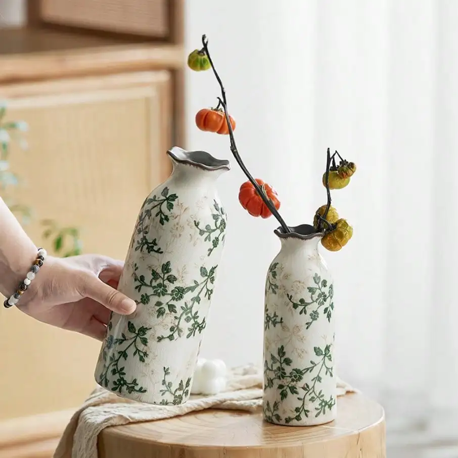 Crackle Ceramic Flower Vase Hydroponic Vase Table Decor Floral Arrangement Valentine's Day Gifts Birthday Graduation Gift - Image 5