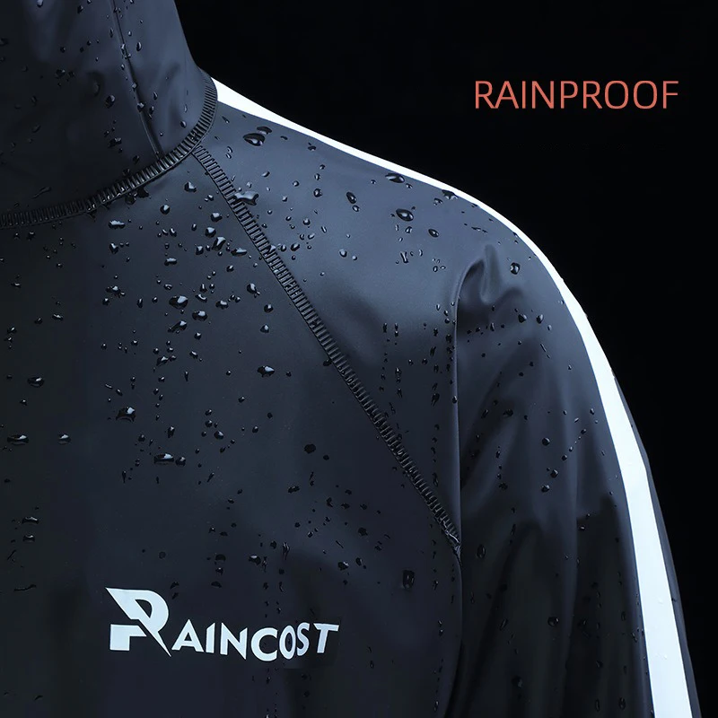 Men's Women's Fashion Raincoat Adult Waterproof Poncho Yellow Motorcycle Raincoat Suit Travel Hiking Rain Jacket Pants Rain Gear - Image 5