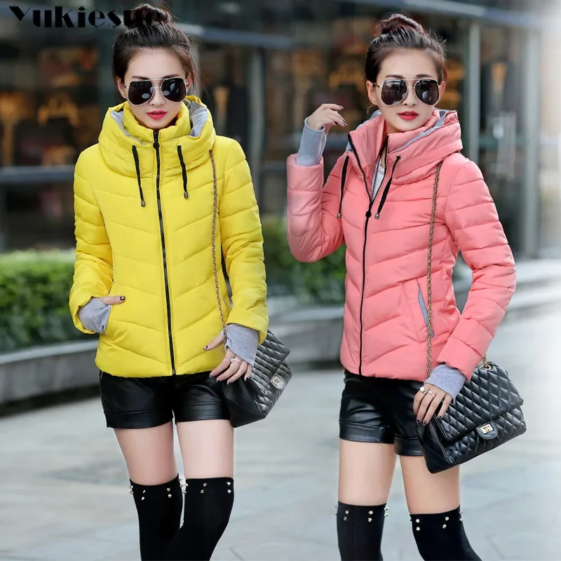 clothes Winter XXXL Jacket Women hooded Solid Color Short Female Coat Parka Outwear For Women Jaqueta Feminina Inverno - Image 2