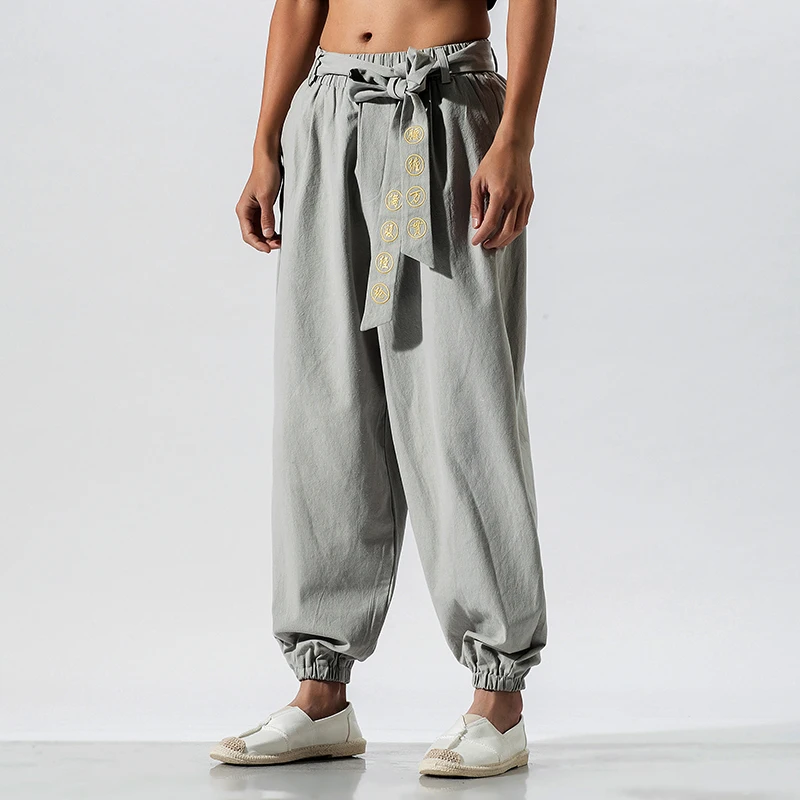 Japanese Casual Kimono Pants Loose Harajuku Trousers Japan Men Traditional Harem Pants Male Embroidered Jogging Pants Streetwear - Image 4