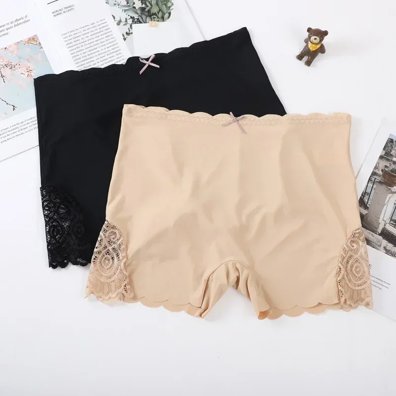 Sexy Lace Edge Soft Seamless Safety Short Pants Summer Under Skirt Shorts Modal Ice Silk Breathable Short Tights Women Underwear - Image 4
