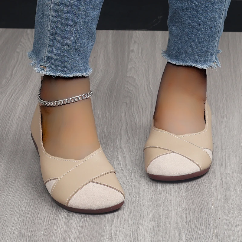 Women's Flats Shoes Loafers Casual Barefoot Moccasin Woman Slip-on Comfortable Spring Elegant Low Heels - Image 3