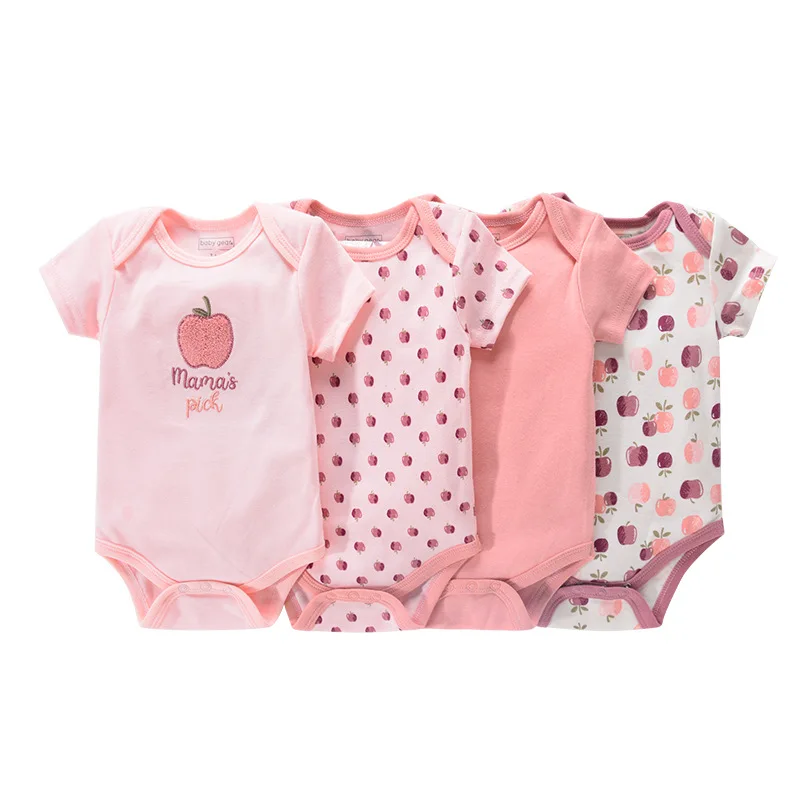 1/4Pcs Newborn Bodysuit Baby Boy Short Sleeve Jumpsuit Cartoon Print Toddler Girl Cotton Clothes 0-12Month Infant Romper Outfits - Image 5