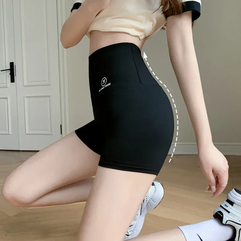 2023 Summer Sports Yoga Shorts Women Letter Embroidery Biker Shorts Women High Waist Casual Streetwear Elastic Female Underwear - Image 2