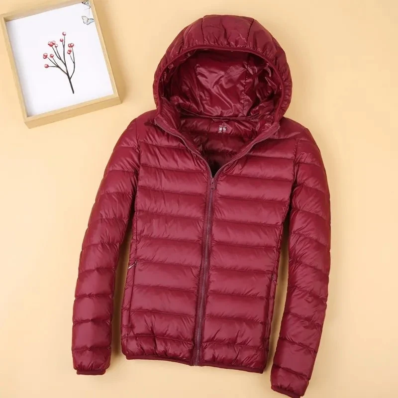 Spring 2024 New Women's Light Coat Down Parkas Female hooded Short Jacket Stand Cotton Padded Collar Plus Slim Cotton Overcoat - Image 6